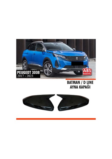 3008 Batman Ayna Kapağı Piano Black / 2017 Sonrası