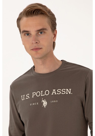 U.S. Polo Assn. Erkek Regular Fit Bisiklet Yaka Vizon İnce Basic Sweatshirt 50313743-VR052 U.S. Polo Assn. Erkek Regular Fit Bisiklet Yaka Vizon İnce Basic Sweatshirt 50313743-VR052