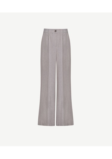Yargıcı Geniş Yüksek Bel Pantolon 26ykpn3029x 063 Bej