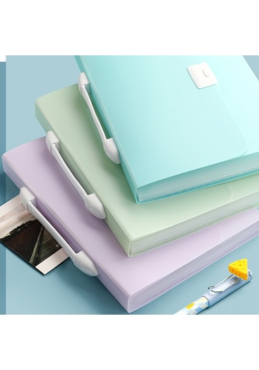 Yifomall A4 13 Katlı Suya Dayanıklı Belge Dosyası, 12 Adet Etiketli Döküman-ödev Saklama Çantası Açık Pembe