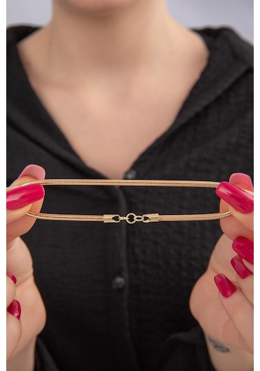 Fiyonk Kuyumculuk 14 Ayar Altın Esnek İtalyan Bileklik Blk8051 Pembe Altın