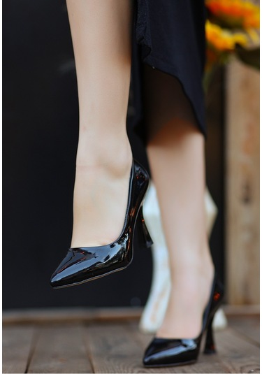 Ulba Siyah Rugan Stiletto Ayakkabı Siyah