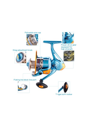 İplik Makaraları Alüminyum Makara 5.5:1 Yüksek Hızlı Pürüzsüz Sürükleme Gücü 6.4kg Açık Havada Balıkçılık Araçları Af3000