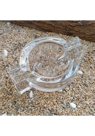 Akra Yuvarlak 2 Li Cam Puro ve Sigara Küllüğü Küllük Ht39