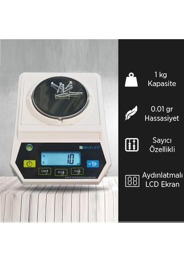 Fly 1000 Hassas Tartım Terazisi - Hassasiyet: 0.01Gr. Max: 1Kg.