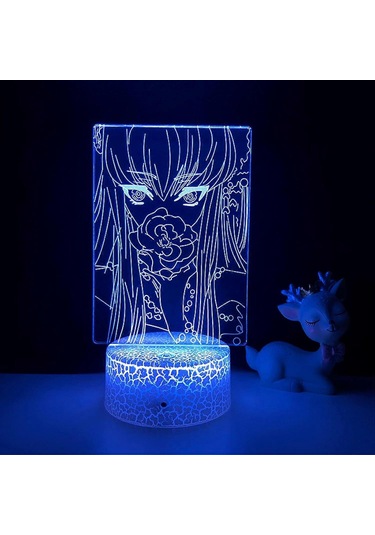 Code Geass 3d Lamba Anime Gece Lambası Led Yatak Başucu Dekorasyonu Çok Renkli