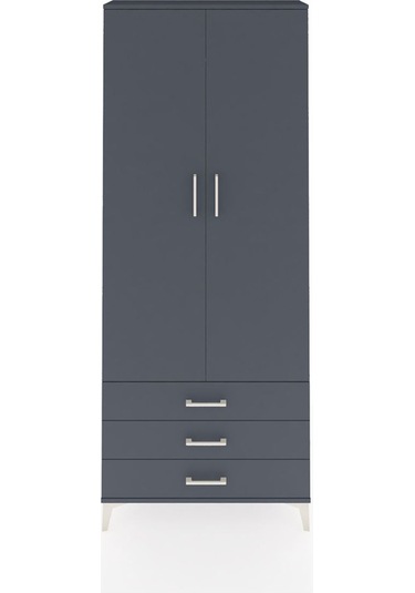 Arges Dolap 2 Raflı 3 Çekmeceli Tek Askılı 88x30x221 Antrasit... Antrasit