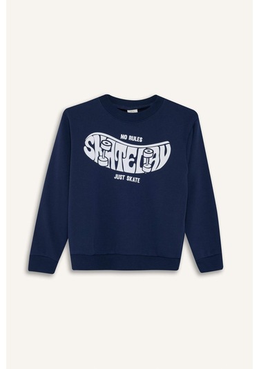 Defacto Erkek Çocuk Regular Fit Bisiklet Yaka Sweatshirt F2841a825aunv241 Lacivert