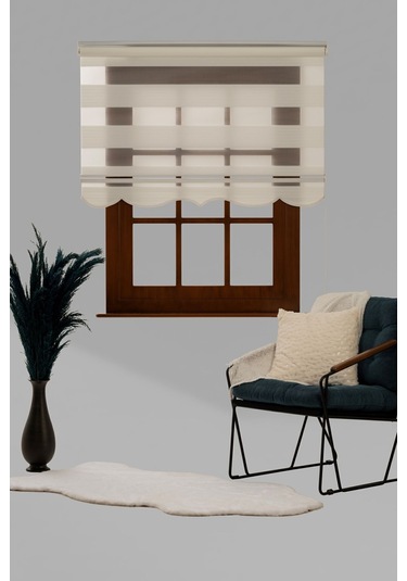 Blind-x Beyaz Geniş Plise Stor Zebra Perde Balkon Perdesi, Oturma Odası Perdesi Alüminyum Dayanıklı Kasa