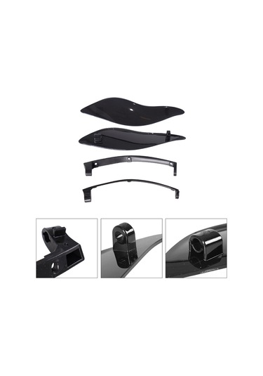 Jeehugo Harley İçin Abs Motor Güçlendirme Kanatları - Siyah Renkli Sağ-sol Akışkanlık Direnci Kanat Seti