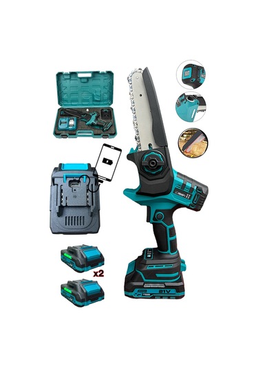Extra Güçlü Çift Akülü Ağaç Dal Budama Makinesi El Testeresi Kesim Motoru