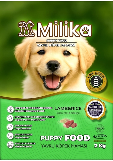 Milika Yavru Köpek Maması Kuzu Etli 2 Kg