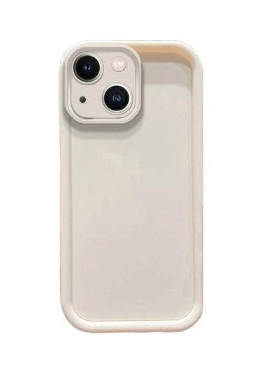 İphone Uyumlu 13 / İphone Uyumlu 14 Kılıf Viera Seri Silikon Kapak Krem