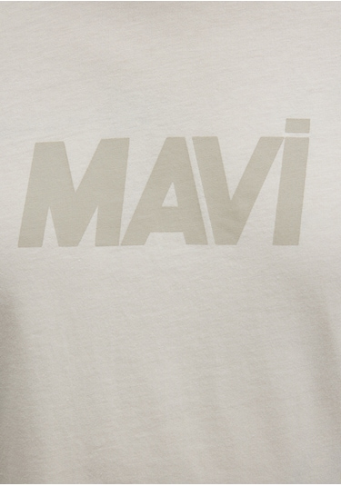 Mavi - Mavi Logo Baskılı Bej Tişört 0612896-70134 Bej