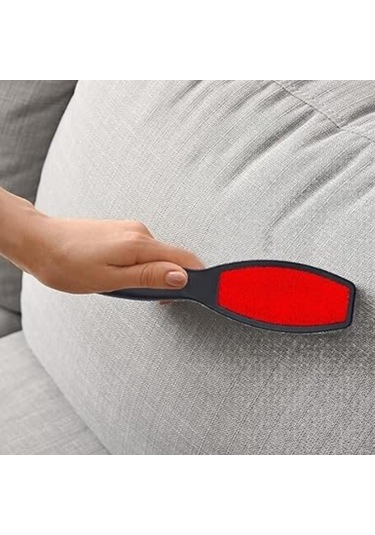 2'li Çift Taraflı Kadife Tüy Toplama Fırçası Seti Giysilerden Ve Döşemelerden Tüy, Toz, Kepek Ve Evcil Hayvan Tüyü Temizler Siyah