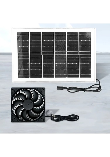 Boatshop1 1 Adet Güneş Paneli Tipi 1 Fan Seti Sera Soğutma Termal Yalıtım Malzemesi Solar Enerji Tavuk Kümesi Fanı