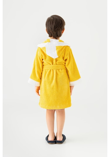 Soley Pueri %100 Pamuklu Unisex Çocuk Bornozu Sarı