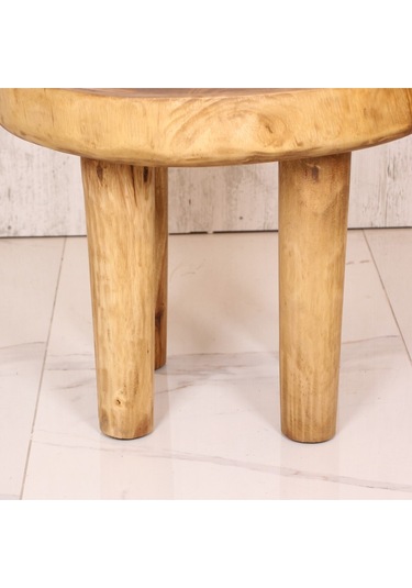 Doğal Teak Ağacı Sehpa 65x55 Cm Bej
