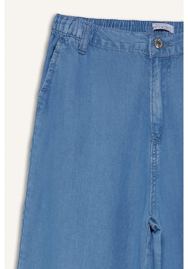 DeFacto Pull On Wide Leg Yüksek Bel Uzun Tensel Yıkamalı Pantolon D8238AX25SMNM85