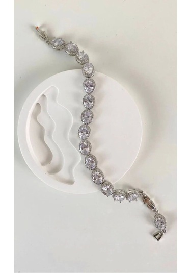 Oval Taşlı Çelik Bileklik Çok Renkli