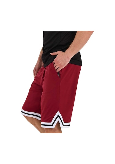 Adams Erkek Polyester Beyaz Şeritli Basketbol Şort 001