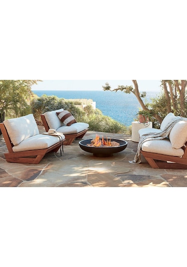 Conforelit Bahçe Balkon Kayın Ahşap Koltuk Takımı 2+1+1 Krem