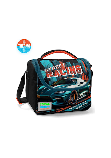 Coral High Kids Siyah Nefti Yarış Arabası Thermo Beslenme Çantası 11765