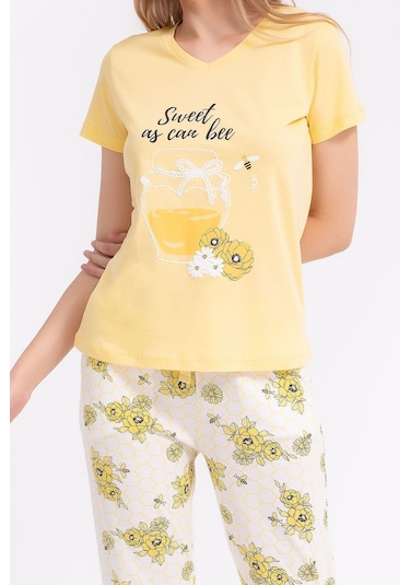 Rolypoly Sweet As Can Bee Açık Sarı Kadın Pijama Takımı 5274-29165 Açık Sarı
