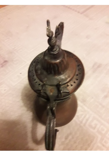 Antika Bakır İbrik Çok Eski Arapça Damgalı Nadide Bir İbrik