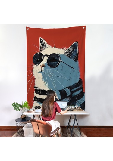 Cool Kedi Duvar Örtüsü-7643