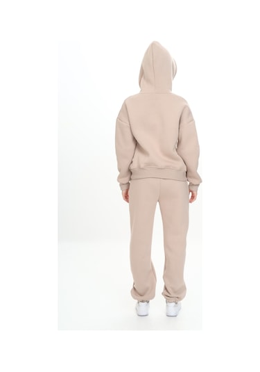 Toontoy Kız Çocuk Kapüşonlu Eşofman Takım Bej