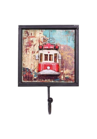 Dekoratif Metal Askı Tramvay Dekorlu Retro Askılık Vintage Diğer