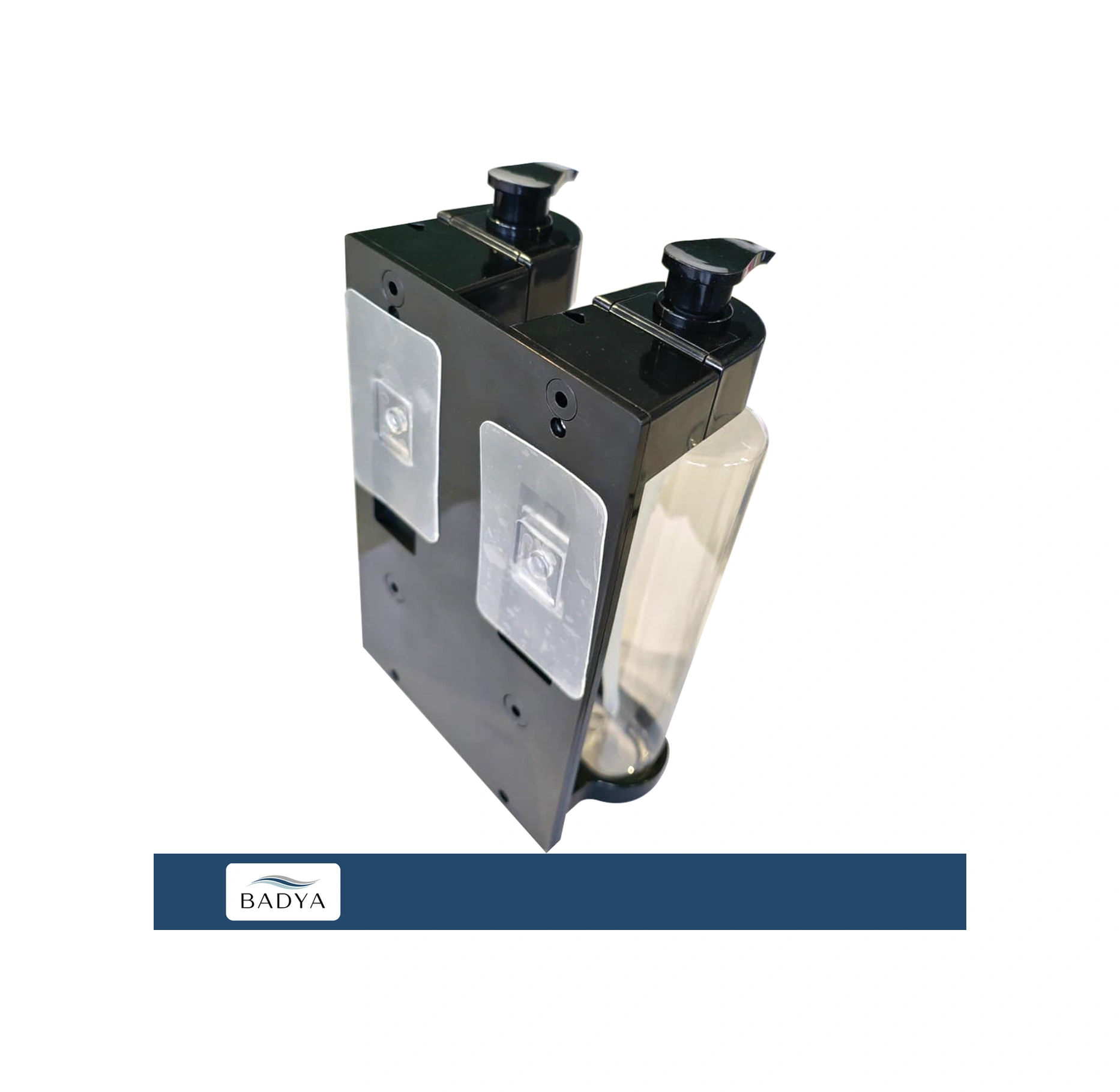 Otel Tipi 2'li Sıvı Sabunluk Şampuanlık T.442 Siyah-şeffaf