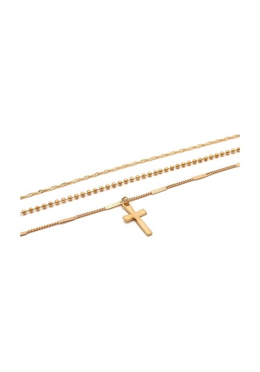 Kadın El Yapımı Çoklu Zincirler Çapraz Kolye Kolye Altın Çok Renkli