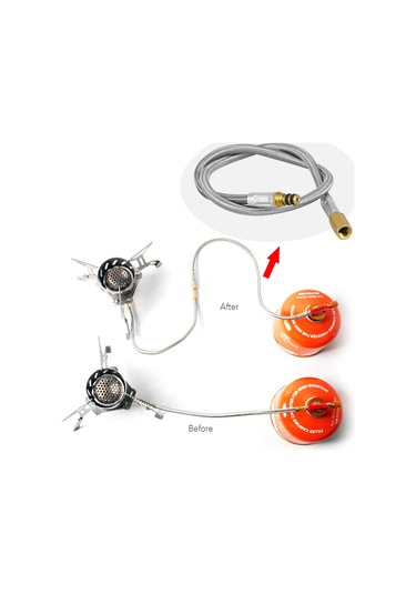Brs-44 Cm Uzatma Tüpü Hortum Gaz Sobası Adaptörü Açık Kamp,y11519 Gümüş