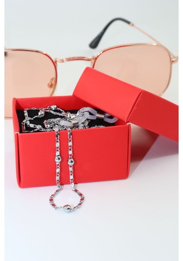 Çelik Gümüş Renk. Gözlük Zinciri. Özel Tasarım Steel. Gözlük Ipi. Gözlük Askısı. Unisex Gümüş