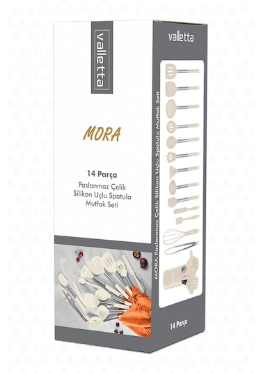 Valletta Mora Paslanmaz Çelik Silikon Uçlu Spatula Mutfak Seti