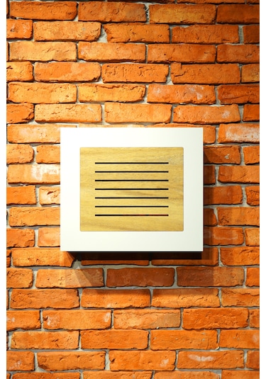 Modem Saklama Kutusu Kapaklı Model 33y X 38g X 12d Çizgili Meşe