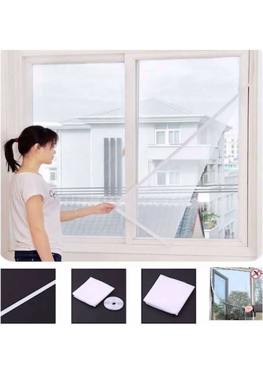 4 Adet Pencere Sinekliği Pratik Tül Sineklik 75 X 125 Cm