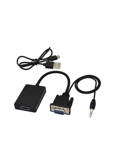 VGA - HDMI Dönüştürücü Adaptör Çıkış 1080P VGA Erkek - HDMI Dişi