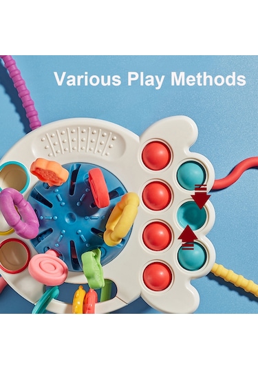 Hallow Bebek Montessori Oyuncakları İçin Çekme İpli Oyuncak Kırmızı