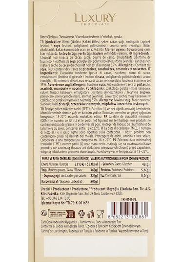 Beyoğlu Çikolata Luxury Bitter Çikolatalı Tablet Çikolata 65 Gr.