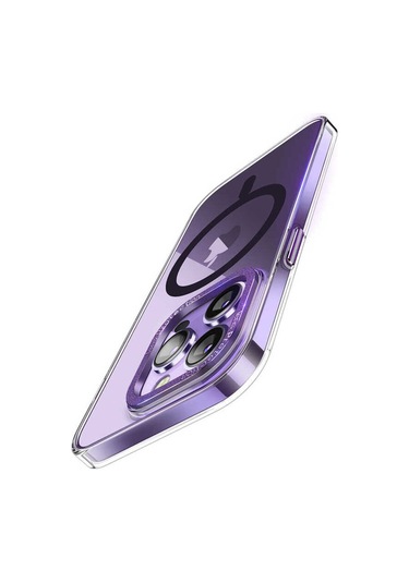 İphone Uyumlu 14 Pro Uyumlu Magsafe Şarj Özellikli Sert Pc Csk Zore Fuya Kılıf-derin Mor