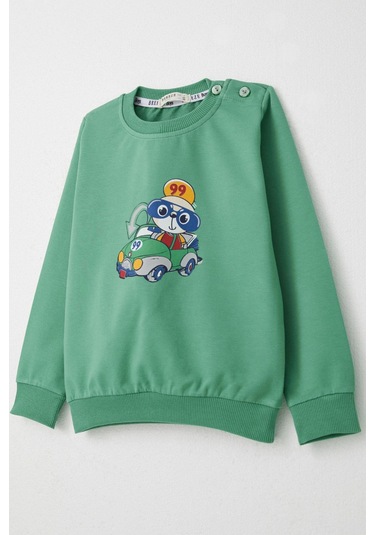 Breeze Erkek Bebek Eşofman Takım Yarışçı Ayıcık Baskılı 9 Ay-3 Yaş, Mint Yeşili Mint Yeşili