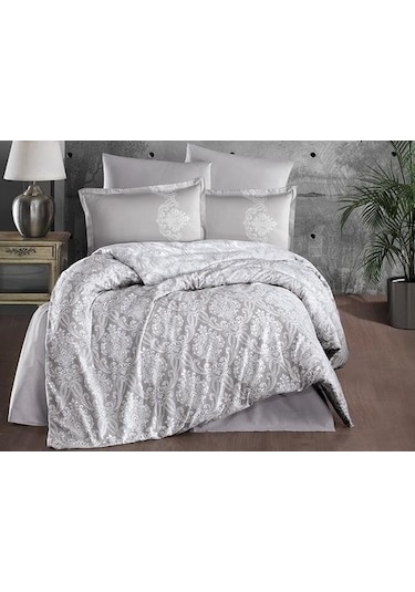 Clasy Çift Kişilik Saten Nevresim Takımı Toledo Bej