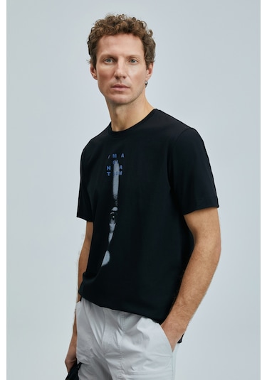 Lufian Eye Modern Grafik T- Shirt Siyah Siyah 111020247100100 SIYAH