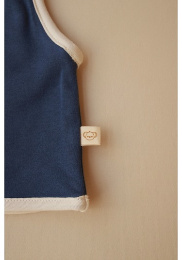 Yengeç Nakışlı Çift Taraflı Yelek İndigo