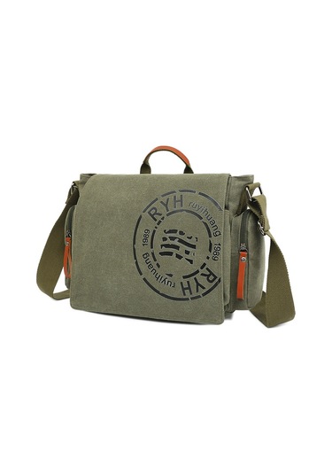 Çok Bölmeli Şık Kanvas Omuz Çantası Mh3323 Yeşil