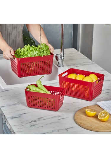 Selka Home 3'lü 7 Lt Lavin Süzgeç Bordo