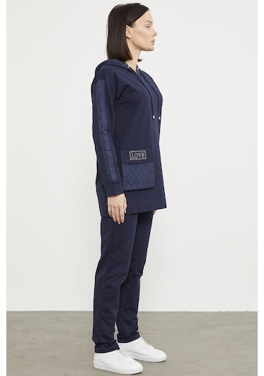 Rahat Kalıp Büyük Cepli Eşofman Takım - Lacivert 001